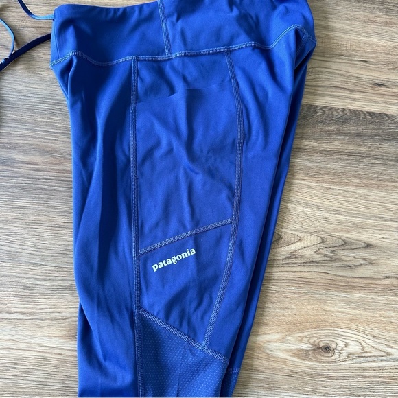Patagonia NetPlus Leggings Womens Small Navy Blue Pants Pockets Logo Active 26” - Picture 4 of 8